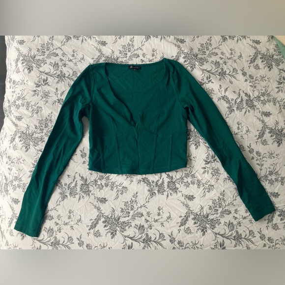 DYNAMITE Jewel Green Cera Sculpt Long Sleeve Corset Top ✨ 50% OFF BUNDLES ✨ - Picture 6 of 8